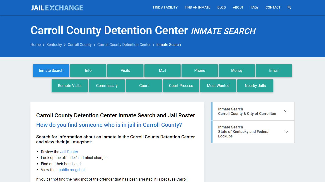 Carroll County Detention Center Inmate Search - Jail Exchange